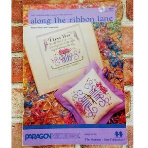 Along the Ribbon Lane - Vtg 1984 - Wedding Cross Stitch Sampler Vanessa-Ann Coll